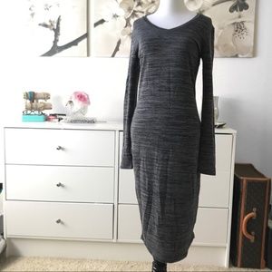 Philosophy Midi Dress Womens Size Small Heather Grey Midi Long Sleeve Classic